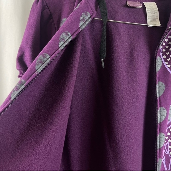 Disney Juniors Plus 1X Tinkerbell Sweater Hooded Zip Jacket Thermal Sleeve - Picture 4 of 7